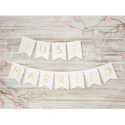 Pd Banner Just Married, 15 X 155cm White Grl68-008