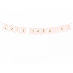 Pd Banner Just Married, 15 X 155cm Light Pink Grl68-081j