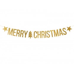 Pd Banner Merry Christmas, Gold, 10.5x150cm Grl53-019m