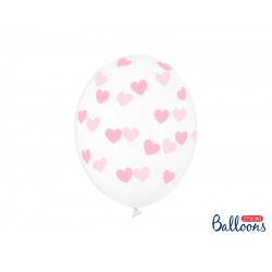Pd Baloane Balloons 30cm, Hearts, Crystal Clear, Pink 6/set Sb14c-228-099p-6