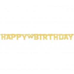 God Ghirlanda Din Hartie Glitter Happy Birthday, Gold, 11*160ccm Pf-gbhbz