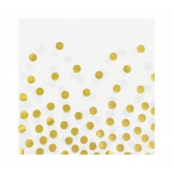 God Servetele 33*33cm 12/set Gold Dots White Pf-szgb