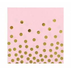 God Servetele 33*33cm 12/set Gold Dots Pink Pf-szgr