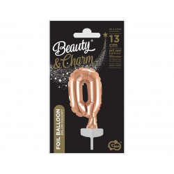 God Balon Folie Aluminiu With Stick, Number 0, Rose-gold, 13cm Bc-5rz0