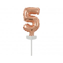 God Balon Folie Aluminiu With Stick, Number 5, Rose-gold, 13cm Bc-5rz5
