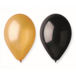 God Baloane Latex Metallic Balloons, Gold And Black, 25cm 5/set Gm90/3z2c
