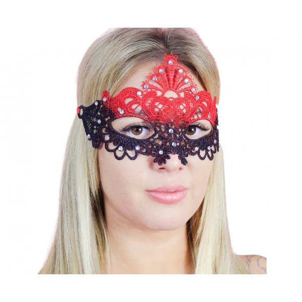 God Masca Lace Mask, Lady Flamenco, Black And Red Madf-yh