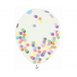 God Baloane Helium Formula Balloons, Transparent, 30cm, Assorted Confetti, 4/set H12/tk4