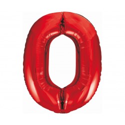 God Balon Folie Aluminiu Number 0, Red, 85cm Bc-hcw0