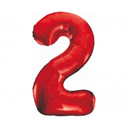 God Balon Folie Aluminiu Number 2, Red, 85cm Bc-hcw2
