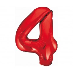 God Balon Folie Aluminiu Number 4, Red, 85cm Bc-hcw4