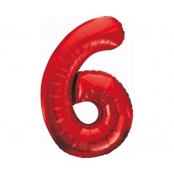 God Balon Folie Aluminiu Number 6, Red, 85cm Bc-hcw6