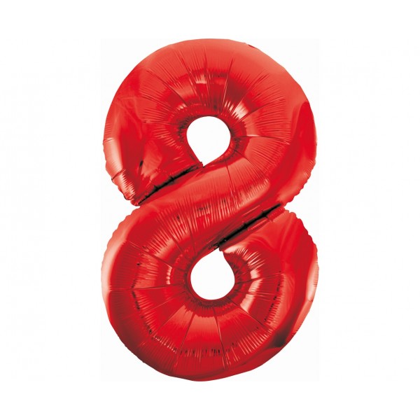 God Balon Folie Aluminiu Number 8, Red, 85cm Bc-hcw8