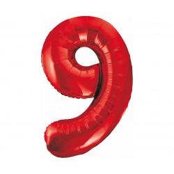 God Balon Folie Aluminiu Number 9, Red, 85cm Bc-hcw9