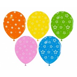 God Baloane Helium Formula Balloons, Stars, 30cm, Pastel Colours 5/set H12/zgw5