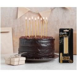 God Lumanari Tort Birthday Candles With Holders, Gold, 10cm, 8/set Pf-suzl