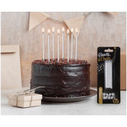 God Lumanari Tort Birthday Candles With Holders, Silver, 10cm 8/set Pf-susr