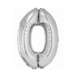 God Balon Folie Aluminiu Smart, Digit 0, 76cm, Silver Ch-ssr0