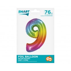 God Balon Folie Aluminiu Smart 9 Rainbow 76cm Ch-stc9
