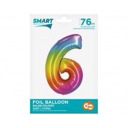 God Balon Folie Aluminiu Smart 6 Rainbow 76cm Ch-stc6