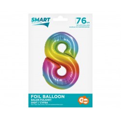 God Balon Folie Aluminiu Smart 8 Rainbow 76cm Ch-stc8