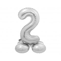 God Balon Folie Aluminiu Smart, Standing Digit 2, 72cm, Silver Cs-ssr2