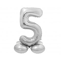 God Balon Folie Aluminiu Smart, Standing Digit 5, 72cm, Silver Cs-ssr5