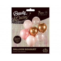 God Baloane Balloon Bouquet, 30cm, Pink And Copper, 7/set Bb-rmd7