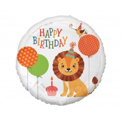 God Balon Folie Aluminiu Lion Happy Birthday 45cm Fg-oblw