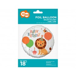 God Balon Folie Aluminiu Lion Happy Birthday 45cm Fg-oblw