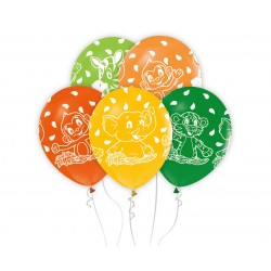 God Baloane Latex Animals Balloons, 30cm, 5/set Gz-zwt5