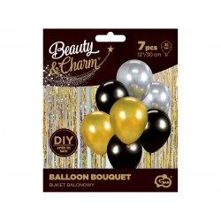 God Balon Latex Bouquet Beauty&charm 30cm, Auriu,ag, Negru 7/set Bb-zsc7