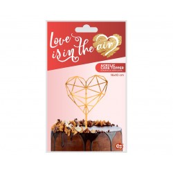 God Decoratiuni Pentru Tort Acrylic Cake Topper, Diamond Heart, Gold, 16*10cm Pf-dadh