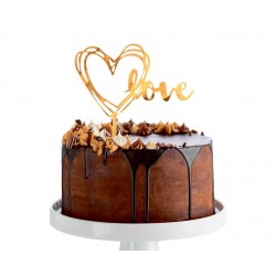 God Decoratiuni Pentru Tort Acrylic Cake Topper, Love, Gold, 13*10cm Pf-dalo
