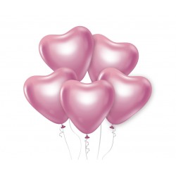 God Baloane Latex Beauty&charm, Platinum Light Pink Hearts, 30cm, 6/set Cb-s6lj