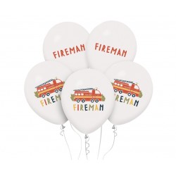 God Baloane Latex Fireman Balloons, 30cm 5/set Gz-fir5