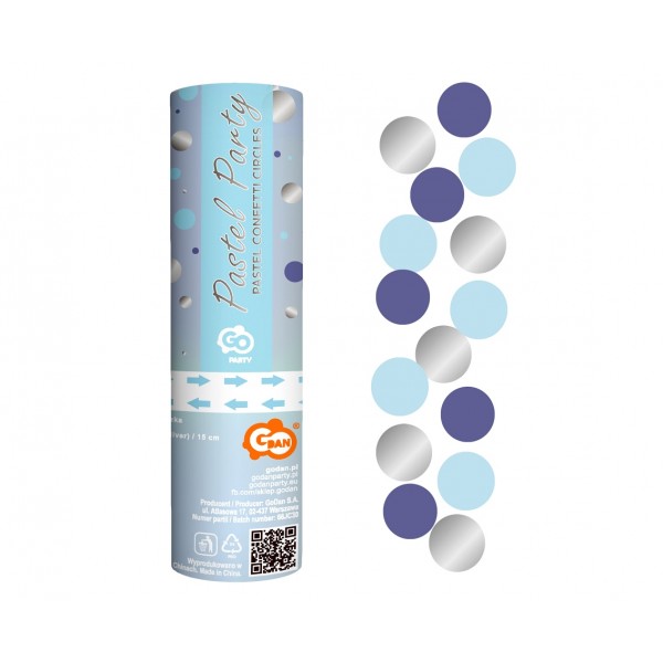 God Confetti Confetti Cannon Circles, Blue-dark Blue-silver, 15cm Jc-kpkn15
