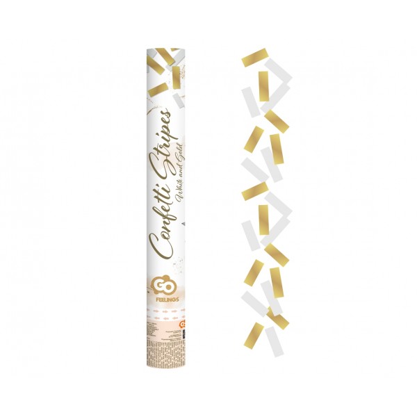 God Confetti Confetti Cannon B&c, Gold And White Stripes, 40cm Kp-zbpp