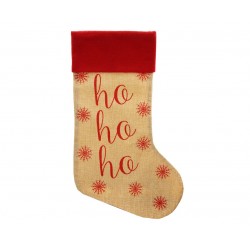 God Decoratiune Craciun Soseta Christmas Sock Jute Ho Ho Ho, 46cm Nw-ssho