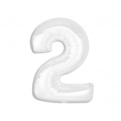 God Balon Folie Aluminiu B&c Number 2, White, 92cm Ch-b9b2