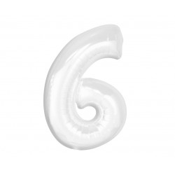 God Balon Folie Aluminiu B&c Number 6, White, 92cm Ch-b9b6