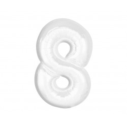 God Balon Folie Aluminiu B&c Number 8, White, 92cm Ch-b9b8