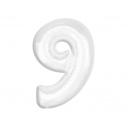 God Balon Folie Aluminiu B&c Number 9, White, 92cm Ch-b9b9