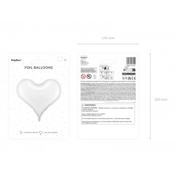 Pd Balon Folie Aluminiu Heart, 75x64.5cm, White Fb141-008