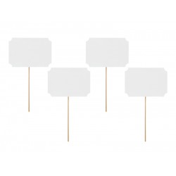 Pd Decoratiuni Party, Cards On A Stick, White, 11 X 8cm Knp17-008