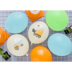 Pd Baloane Balloons 30cm, Construction Vehicles, Pastel Light Cream 6/set Sb14p-334-000-6