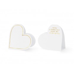 Pd Carti Vizita Masa Place Cards Hearts, White, 15.7 X 22 Cm 10/set Ws7