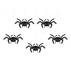 Pd Decoratiuni Din Hartie, Paper Decoration Spiders, 27x17cm, Black 5/set Dnt10