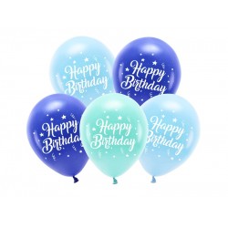Pd Baloane Eco Balloons 26cm, Happy Birthday, Blue 5/set Eco26p-201-001-5
