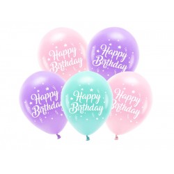 Pd Baloane Eco Balloons 26cm, Happy Birthday, Pink 5/set Eco26p-201-081-5